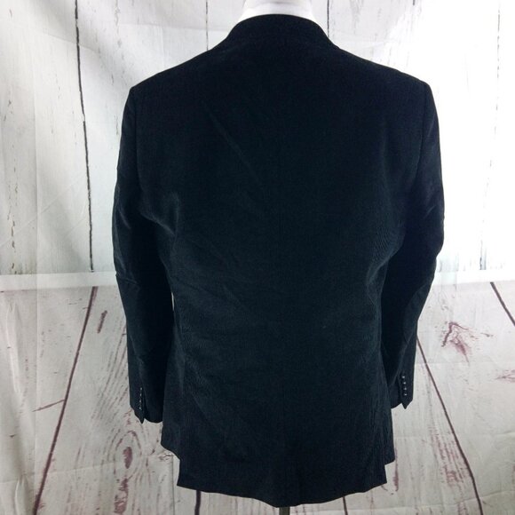 Stafford Tailored Culture Classic Fit 44R Black Corduroy Padded Elbow Sport Coat - Picture 8 of 11